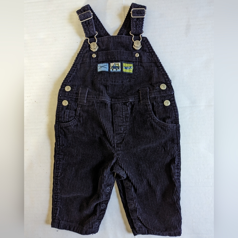 Gymboree Corduroy Baby Overalls Blue Fishing 3-6 Months